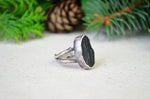 Raw Black Tourmaline Slice Ring (Size 9 1/2)