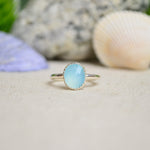 Sky Blue Chalcedony Stacking Ring (Size 5)