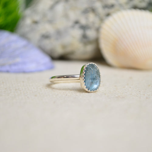 Teal Kyanite Stacking Ring (Size 5 1/2)