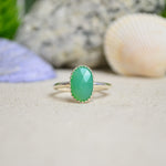 Green Chalcedony Stacking Ring (Size 7)