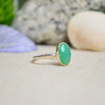 Green Chalcedony Stacking Ring (Size 7)