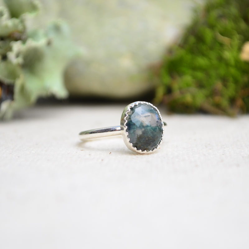 Moss Agate Stacking Ring (Size 5 1/2)