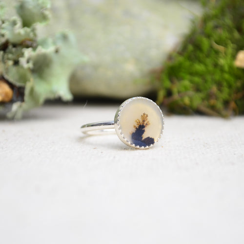 Dendritic Agate Stacking Ring (Size 7)