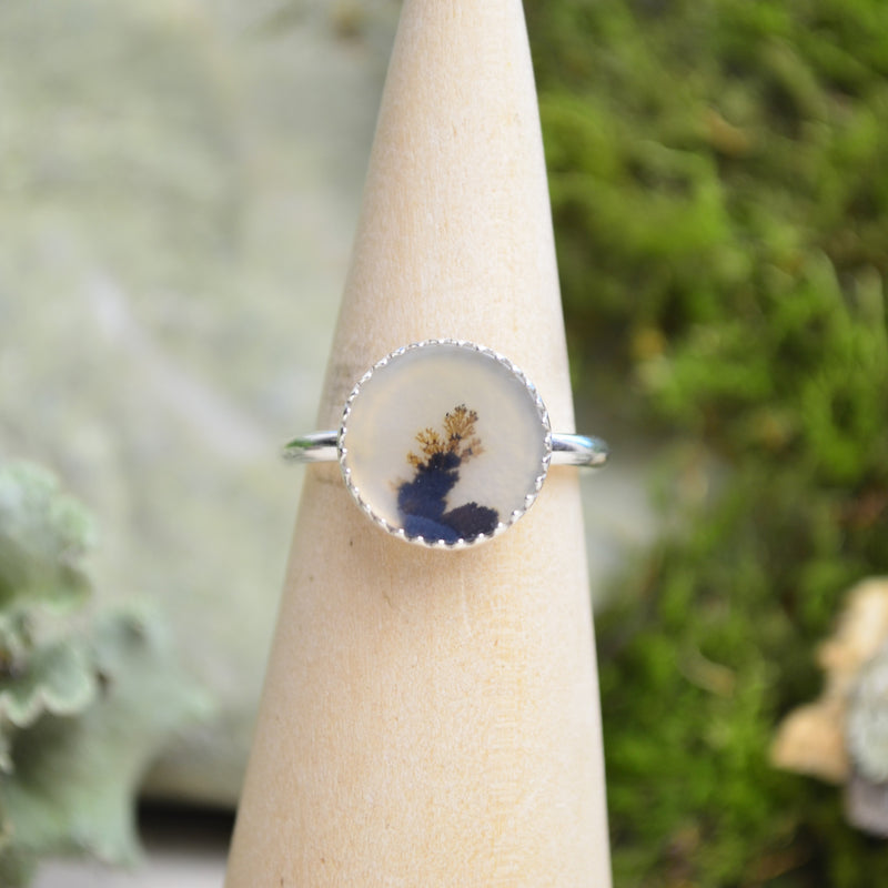 Dendritic Agate Stacking Ring (Size 7)