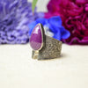 Ruby Textured Wide Band Ring (Size 7)
