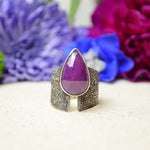 Ruby Textured Wide Band Ring (Size 7)