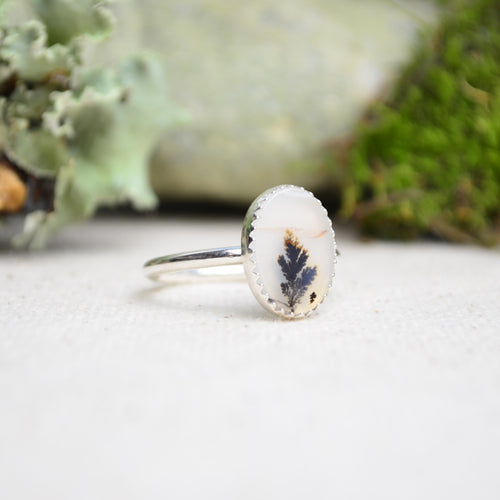 Dendritic Agate Stacking Ring (Size 9)