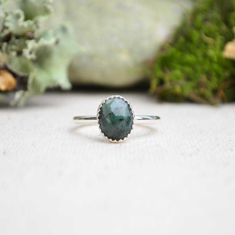 Emerald Stacking Ring (Size 10)