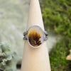 Dendritic Agate Ring w/ Organic Twig Split Band (Size 7 1/4)
