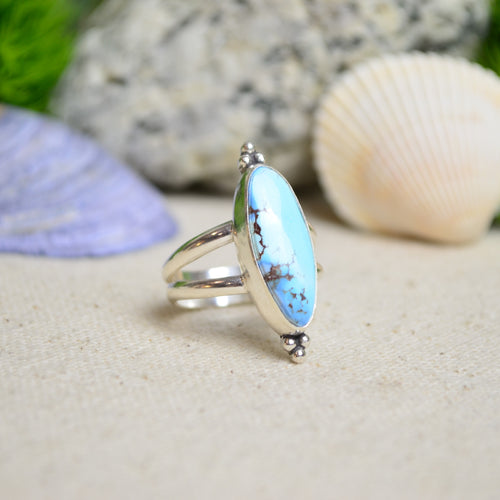 Golden Hills Turquoise Split Band Ring (Size 7 3/4)