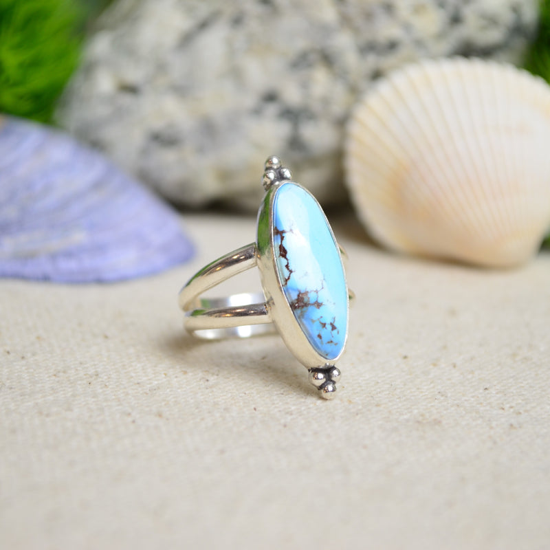 Golden Hills Turquoise Split Band Ring (Size 7 3/4)