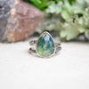 Moss Agate Ring w/ Organic Twig Split Band (Size 8 1/2)