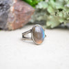 Labradorite Ring w/ Organic Twig Split Band (Size 9)
