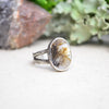 Dendritic Agate Ring w/ Organic Twig Split Band (Size 9 1/2)