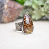 Fossilized Ammonite Textured Wide Band Ring (Size 7 1/4)