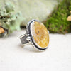 Fossilized Ammonite Wide Band Ring (Size 7 1/4)
