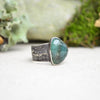 Emerald Textured Wide Band Ring (Size 7 3/4)