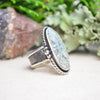 Moss Agate Wide Band Ring (Size 8 1/4)