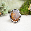 Fossilized Ammonite Wide Band Ring (Size 9 1/4)