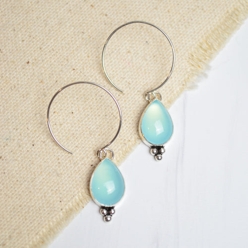 Aqua Chalcedony Earrings