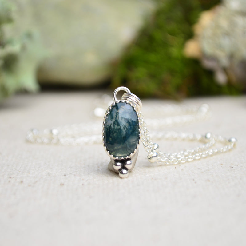 Moss Agate Charm Necklace
