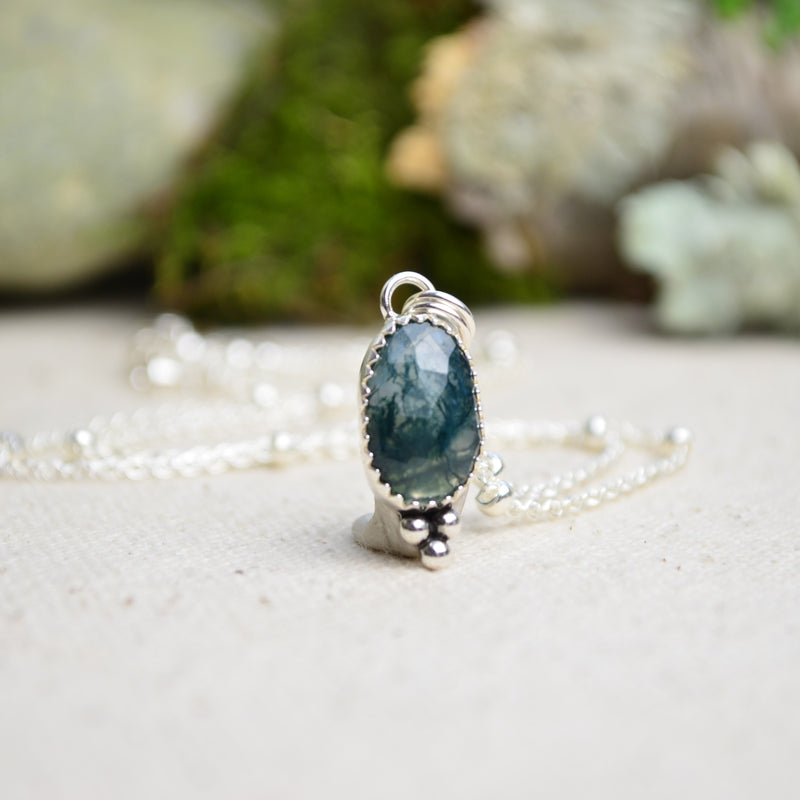 Moss Agate Charm Necklace