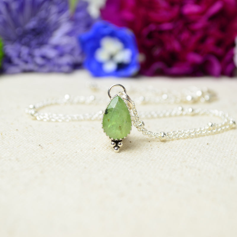 Green Kyanite Charm Necklace