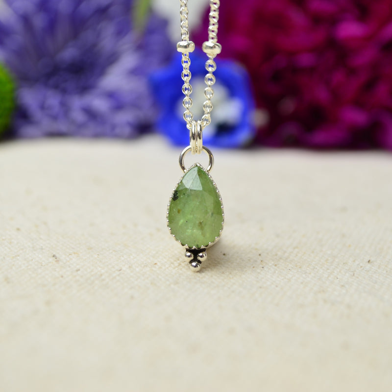 Green Kyanite Charm Necklace