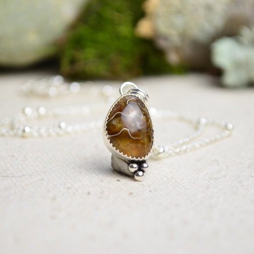 Fossilized Ammonite Charm Necklace