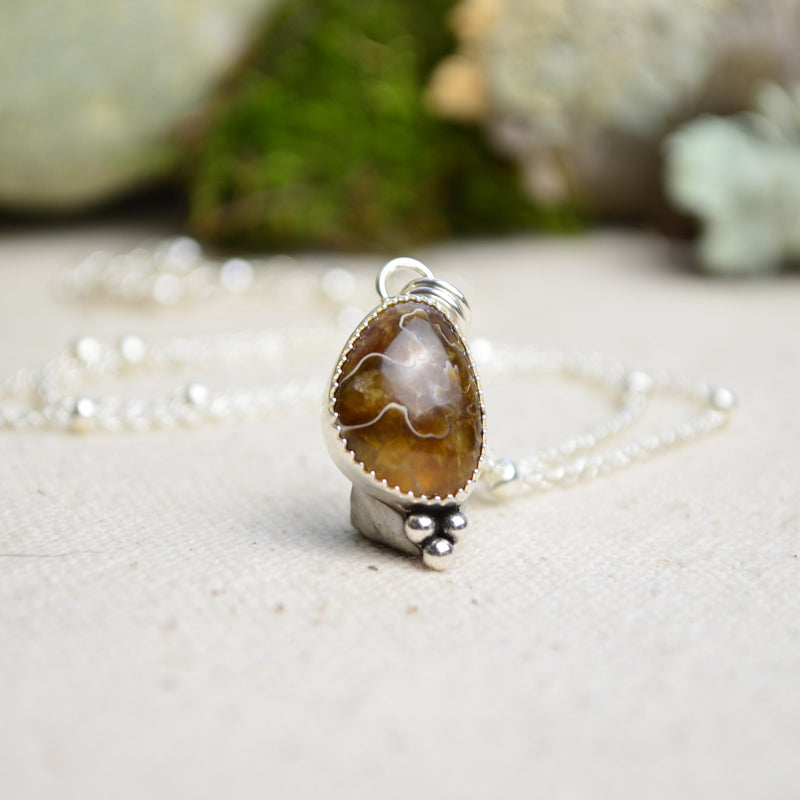 Fossilized Ammonite Charm Necklace