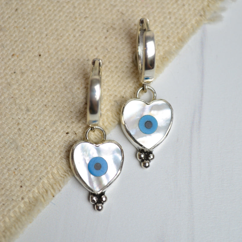 Huggie Earrings w/ Mother of Pearl