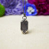 Silver Sapphire Hex Necklace w/ Prong Accents