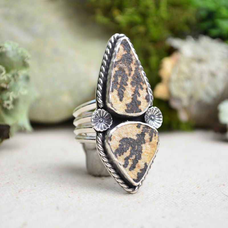 Dendritic Limestone Ring (Size 8 1/4)