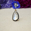 Rainbow Moonstone Necklace with 14K Yellow Gold Accents