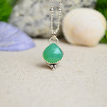Green Chalcedony Charm Necklace