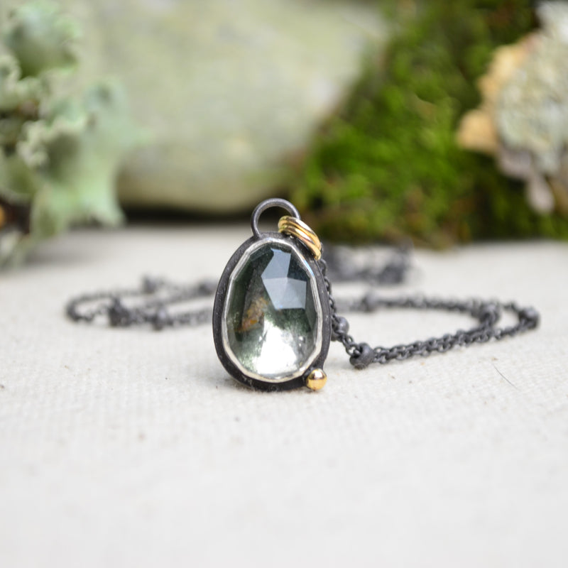 Garden Quartz Necklace with 14K Yellow Gold Accents
