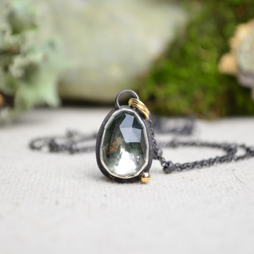 Garden Quartz Necklace with 14K Yellow Gold Accents