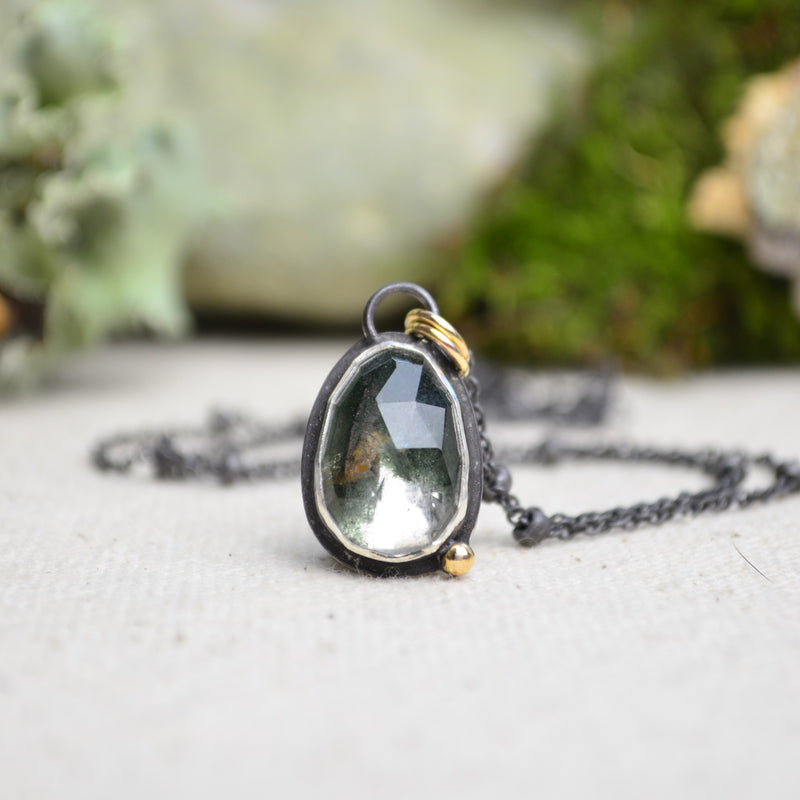 Garden Quartz Necklace with 14K Yellow Gold Accents