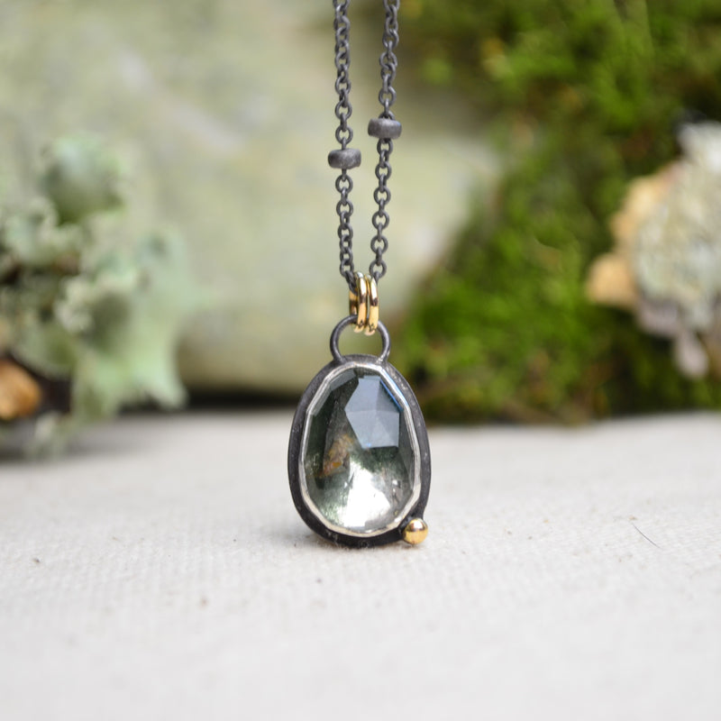 Garden Quartz Necklace with 14K Yellow Gold Accents