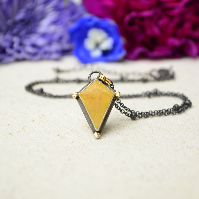 Heliodor Necklace with 14K Yellow Gold Accents