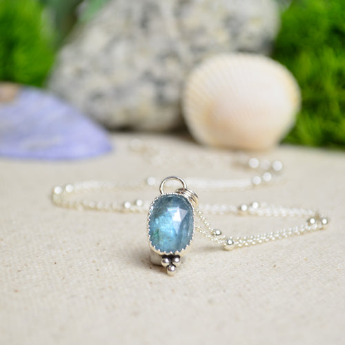 Teal Kyanite Charm Necklace