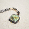 Raw Labradorite Necklace with 14K Yellow Gold Accents