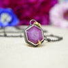 Ruby Slice Hex Necklace with 14K Yellow Gold Accents