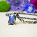 Blue Sapphire Necklace with 14K Yellow Gold Accents