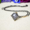 Silver Sapphire Necklace with 14K Yellow Gold Accents