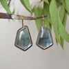 Labradorite Earrings w/ 14K Yellow Gold Accents
