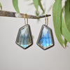 Labradorite Earrings w/ 14K Yellow Gold Accents