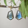 Labradorite Earrings w/ 14K Yellow Gold Accents