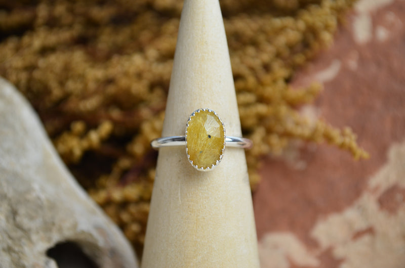 Rutile Quartz Stacking Ring (Size 6 1/2)
