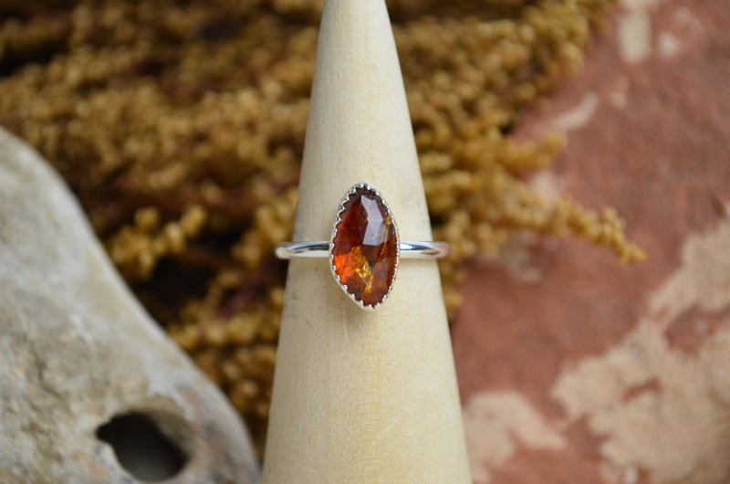 Orange Kyanite Stacking Ring (Size 7)